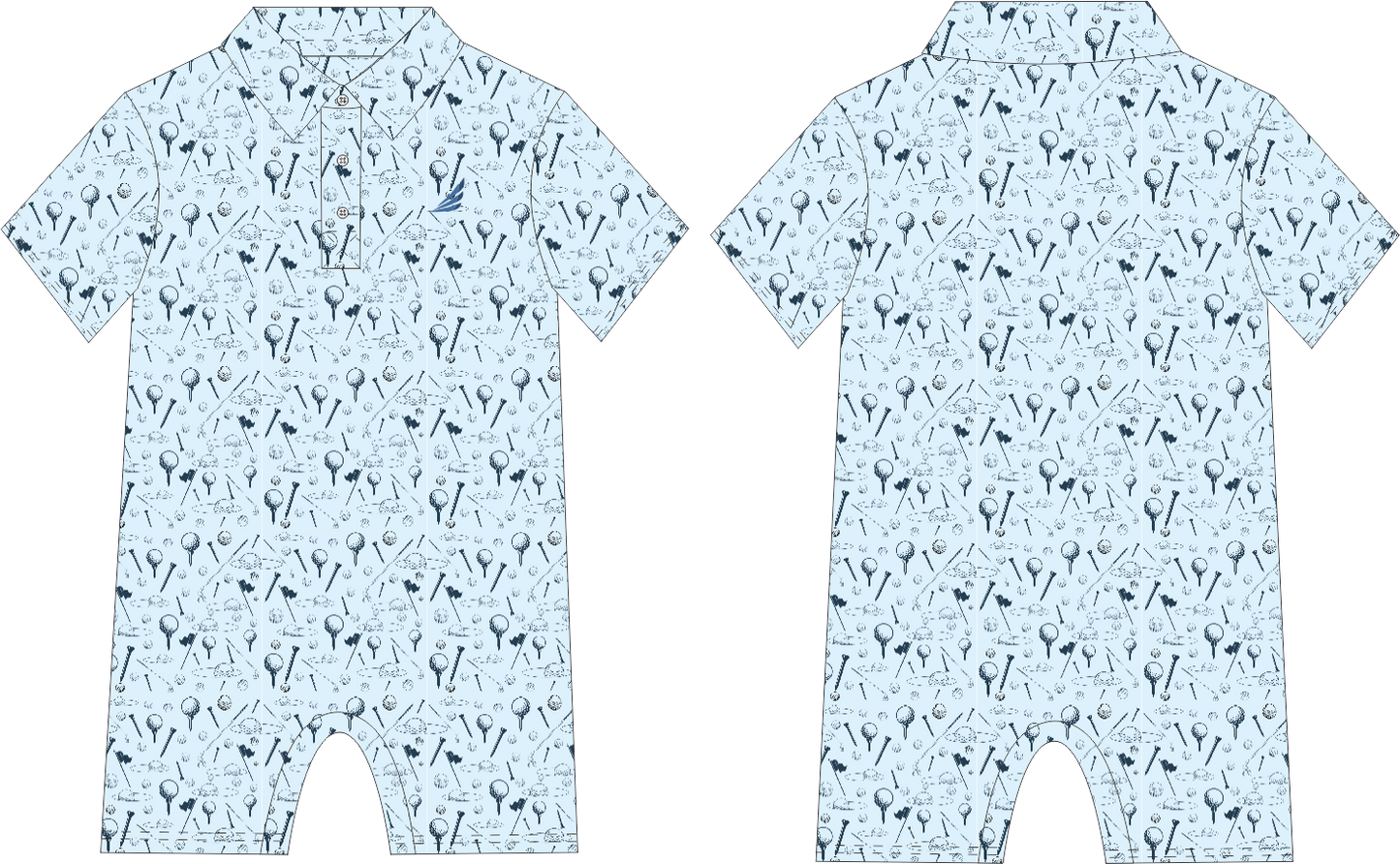 Banksy Golf Print Collared Romper
