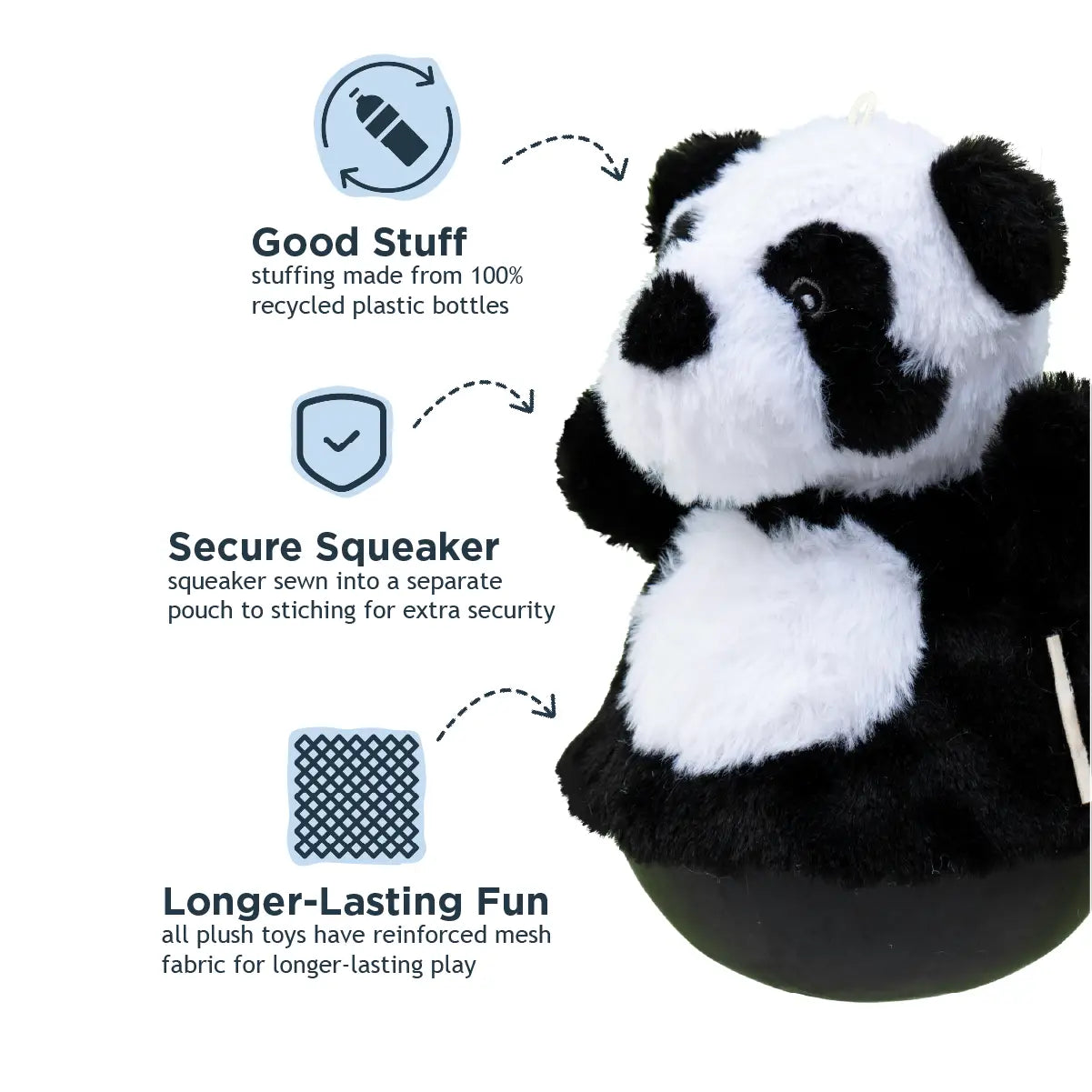 Tall Tails Panda Roly Poly Dog Toy