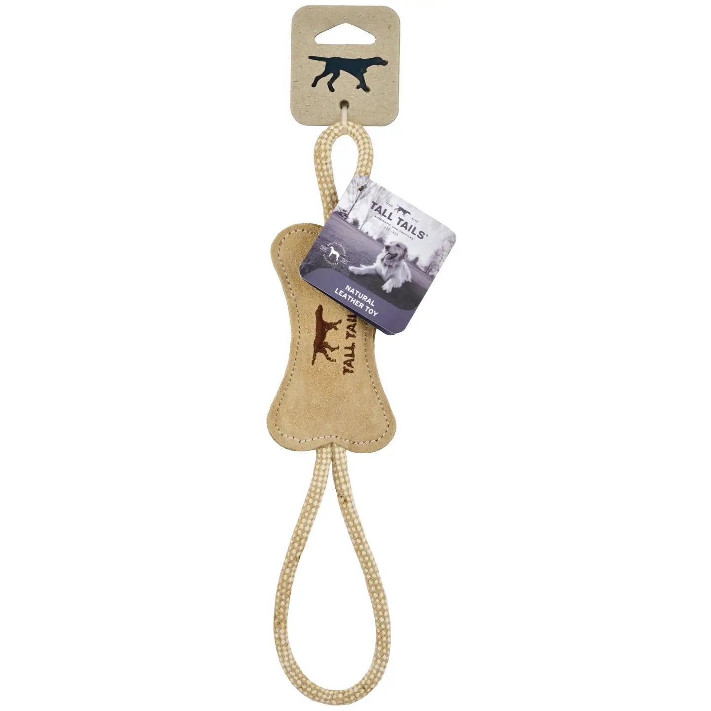 Tall Tails Leather & Wool Bone Tug Toy