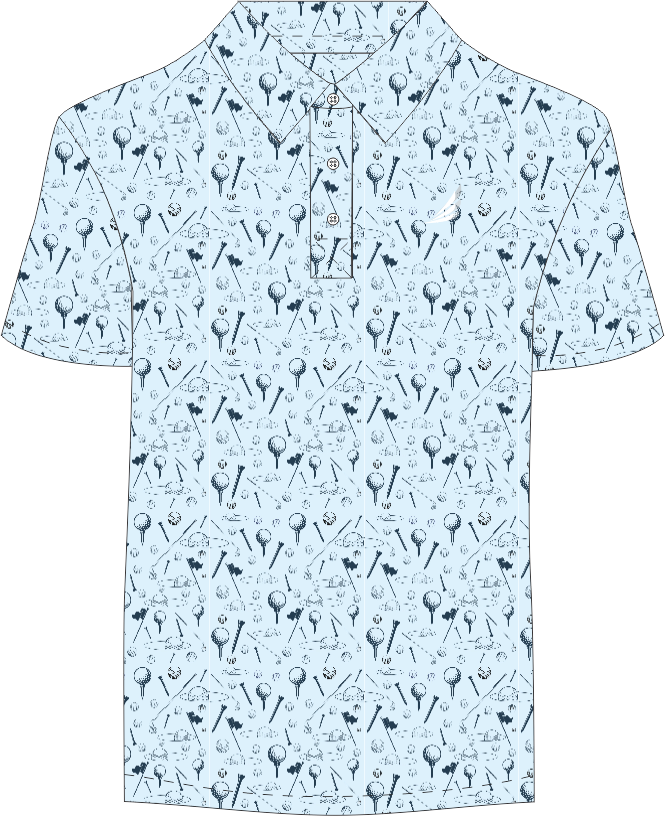 Miles Golf Print Performance Polo