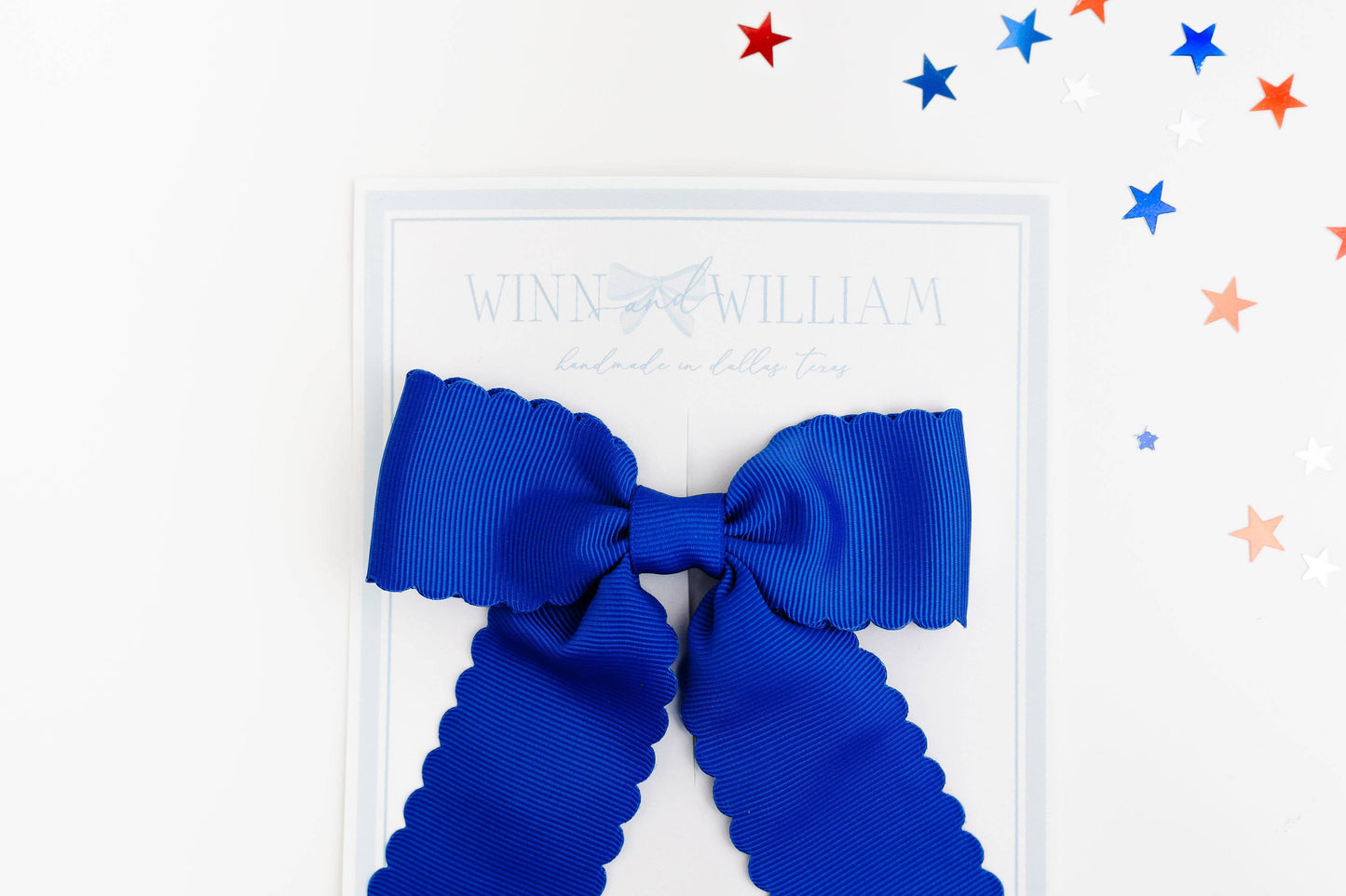 Scalloped Long-tail Bow: Bright Pink / Medium