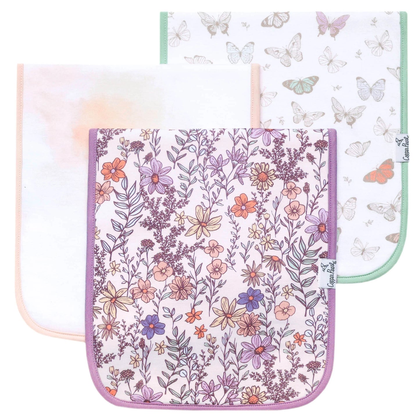 Copper Pearl Burp Cloth Sets (various prints)