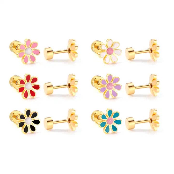 Screwback Stud - Elsie - Pink