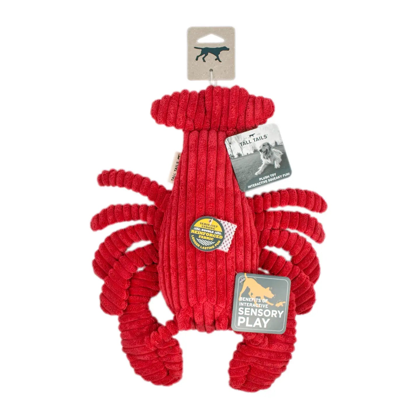 Tall Tails Crunch Plush Lobster Dog Toy