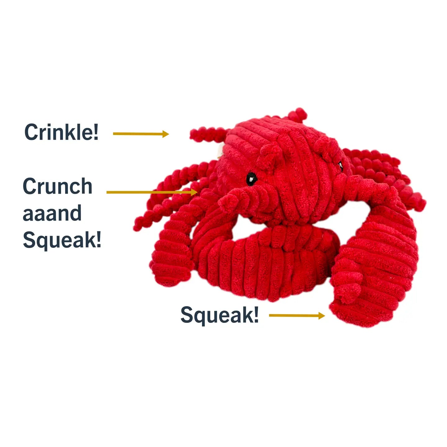Tall Tails Crunch Plush Lobster Dog Toy