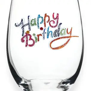 Jeweled Wine Glass (assorted options)