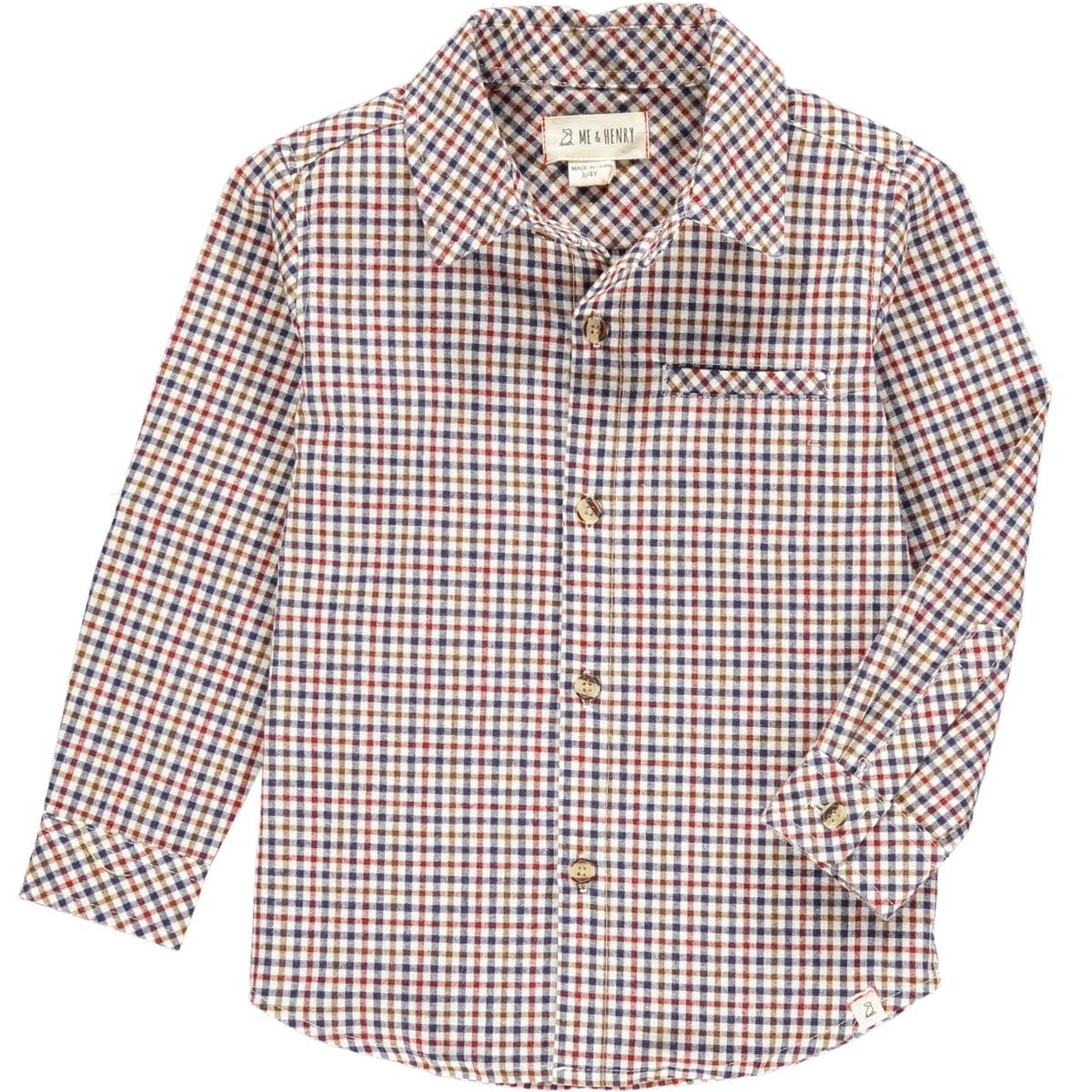 Navy/Cream/Wine Plaid Atwood Woven Shirt