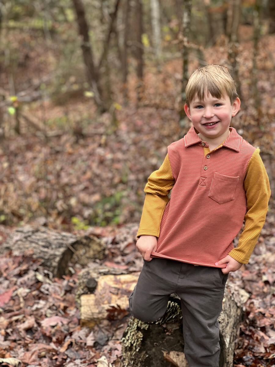 Pumpkin/Gold Troy Collared Shirt