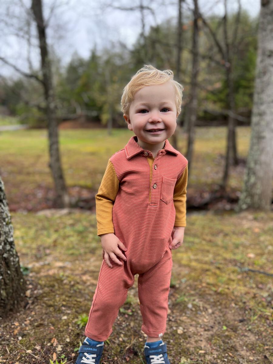 Pumpkin/Gold Arlington Cosy Polo Romper