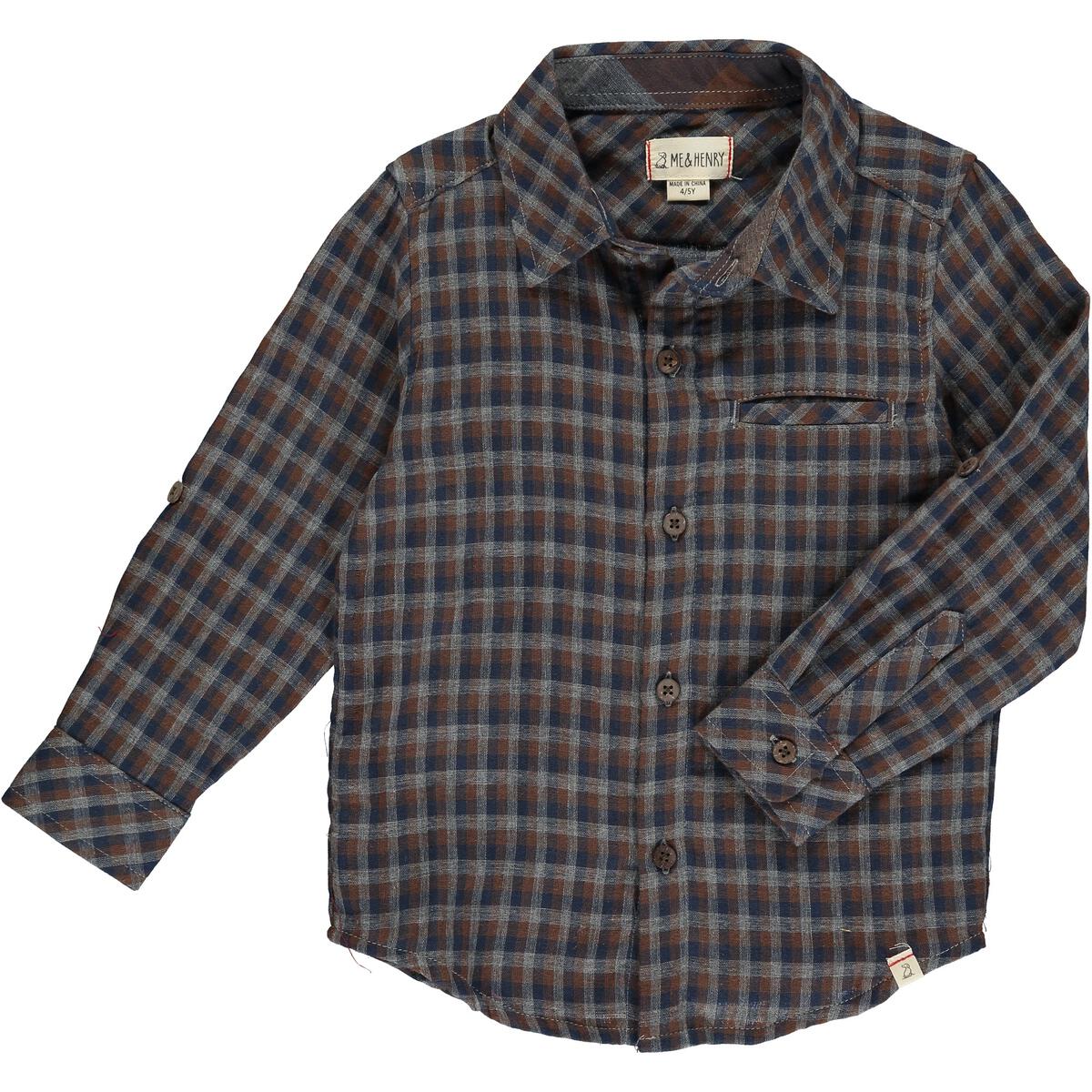 Brown/Navy Plaid Atwood Woven Shirt