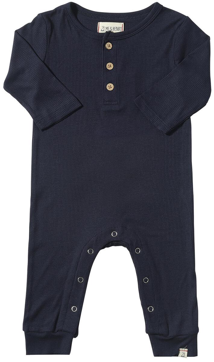 Navy Ribbed Romper