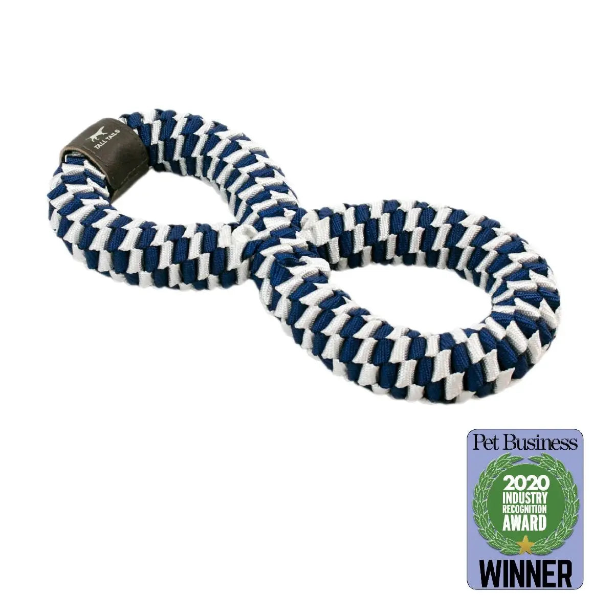 Tall Tails Navy Braided Infinity Dog Tug Toy - 11"