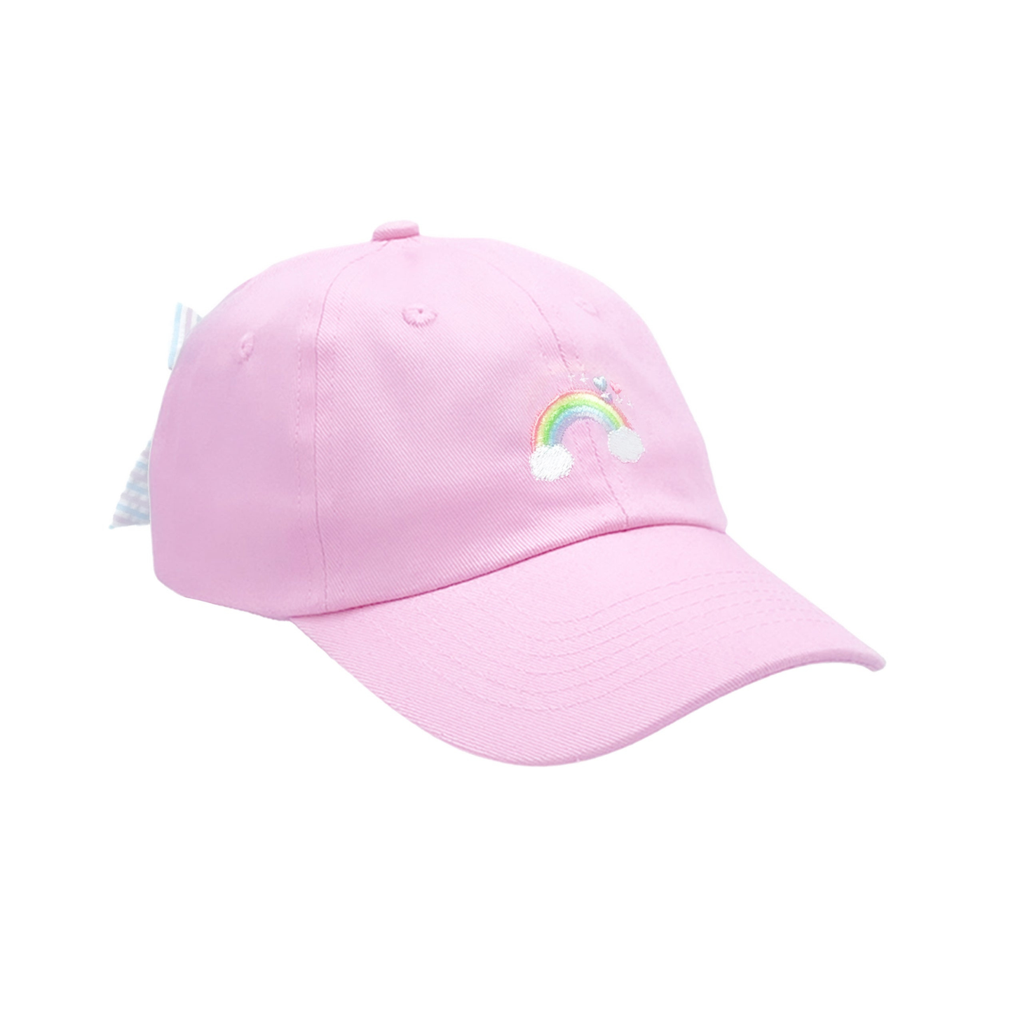 Rainbow Sparkle Bow Baseball Hat : Youth (ages 2-7)
