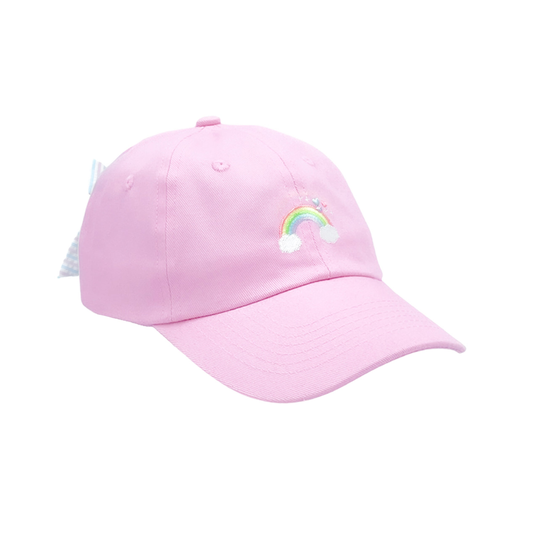 Rainbow Sparkle Bow Baseball Hat : Youth (ages 2-7)