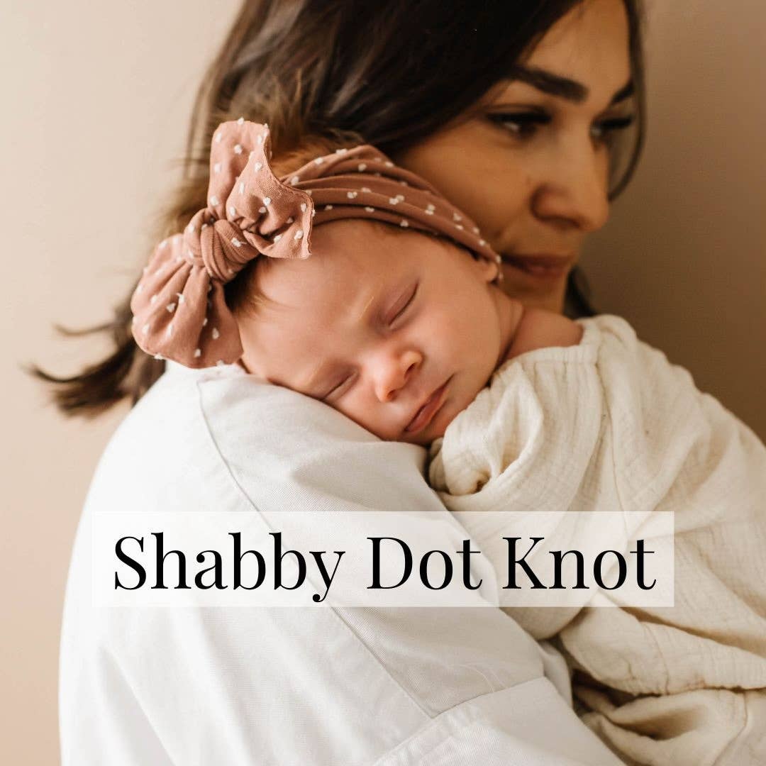 Baby Bling® Shabby Dot Knot: Mauve/White dot
