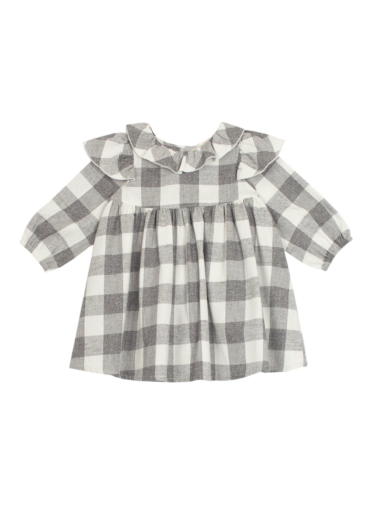 Harper Ash Ruffle Neck Flannel Dress