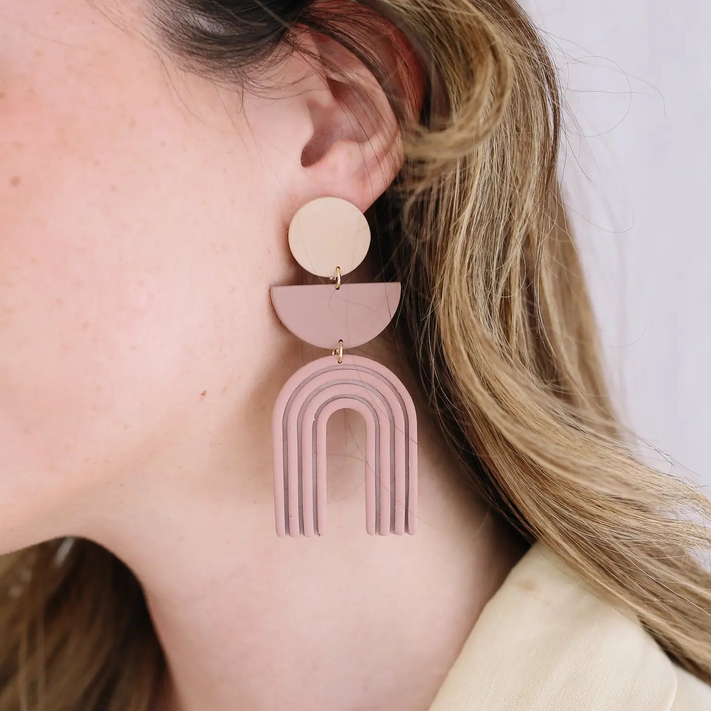 Worthy Co Chloe Tan+Mauve Earring