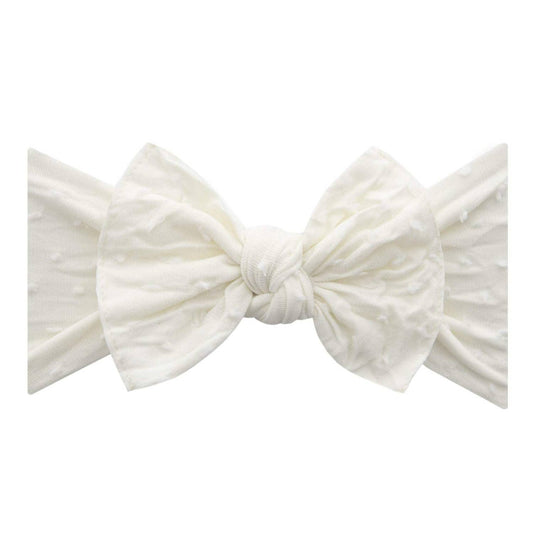 Baby Bling® Shabby Dot Knot: Ivory/White dot