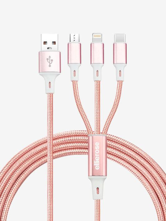 Rose Gold 3-in-1 Charging Cable