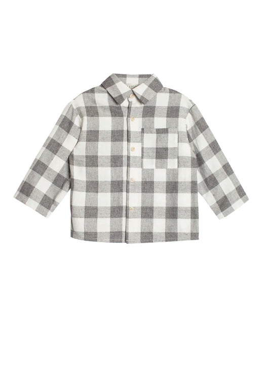 Gray Flannel Long Sleeve Button Up