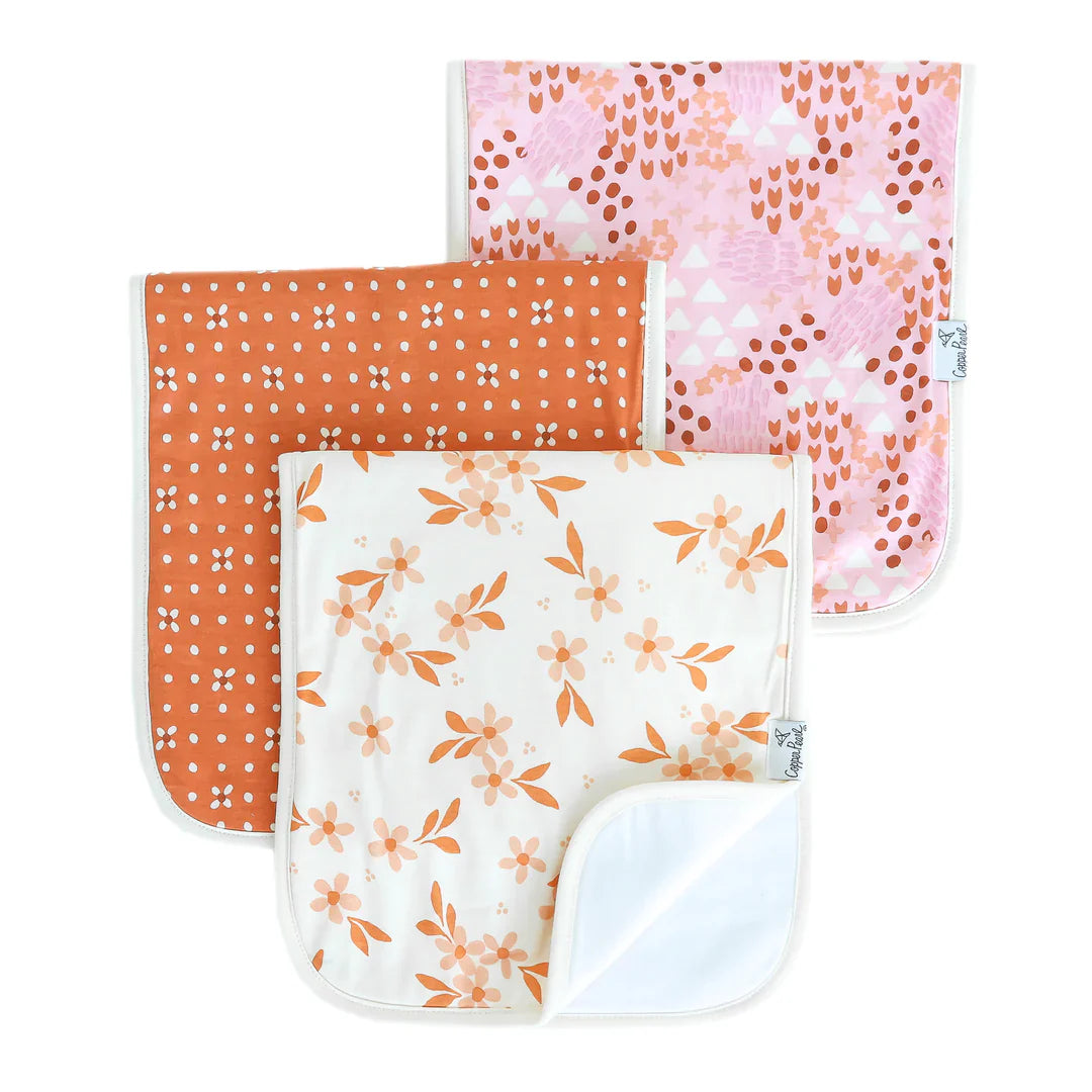 Copper Pearl Burp Cloth Sets (various prints)