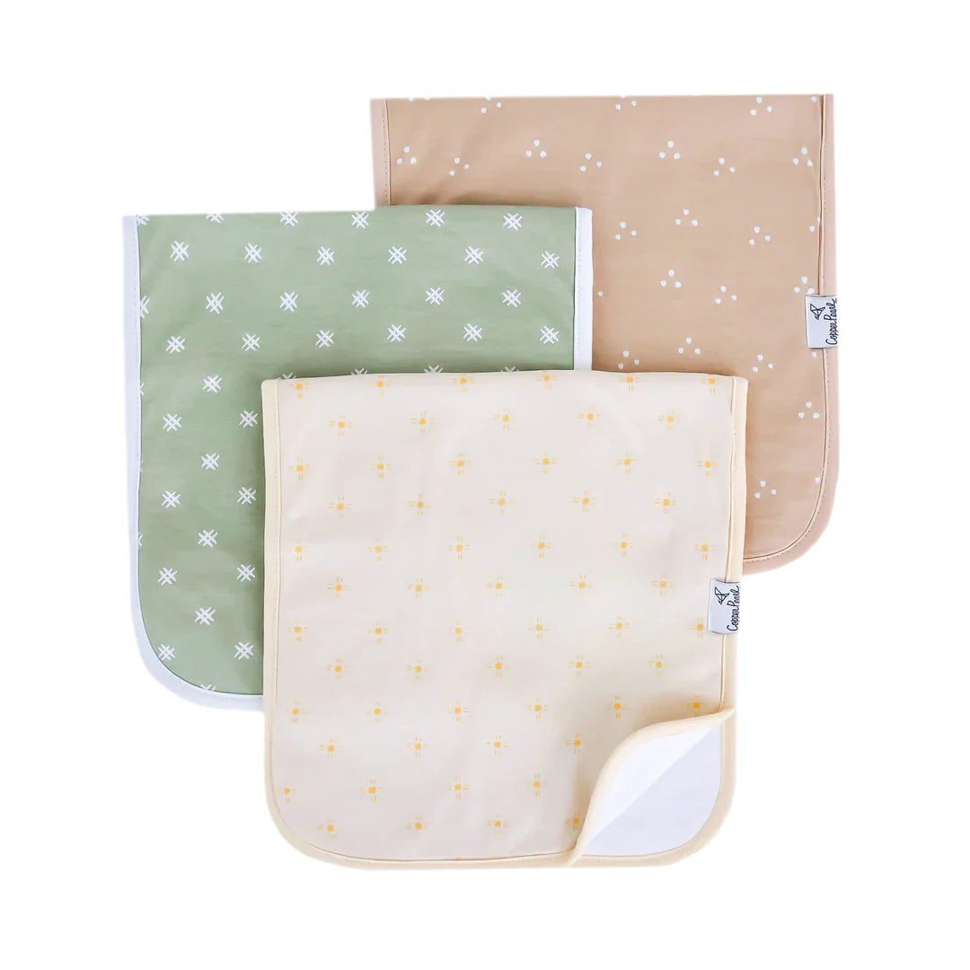 Copper Pearl Burp Cloth Sets (various prints)