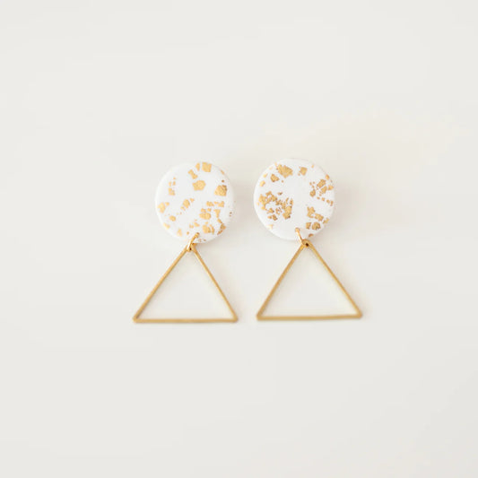 Worthy Co Triangle Gold Leaf Earring