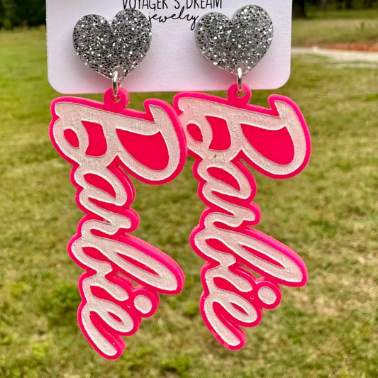 Barbie Script Earring