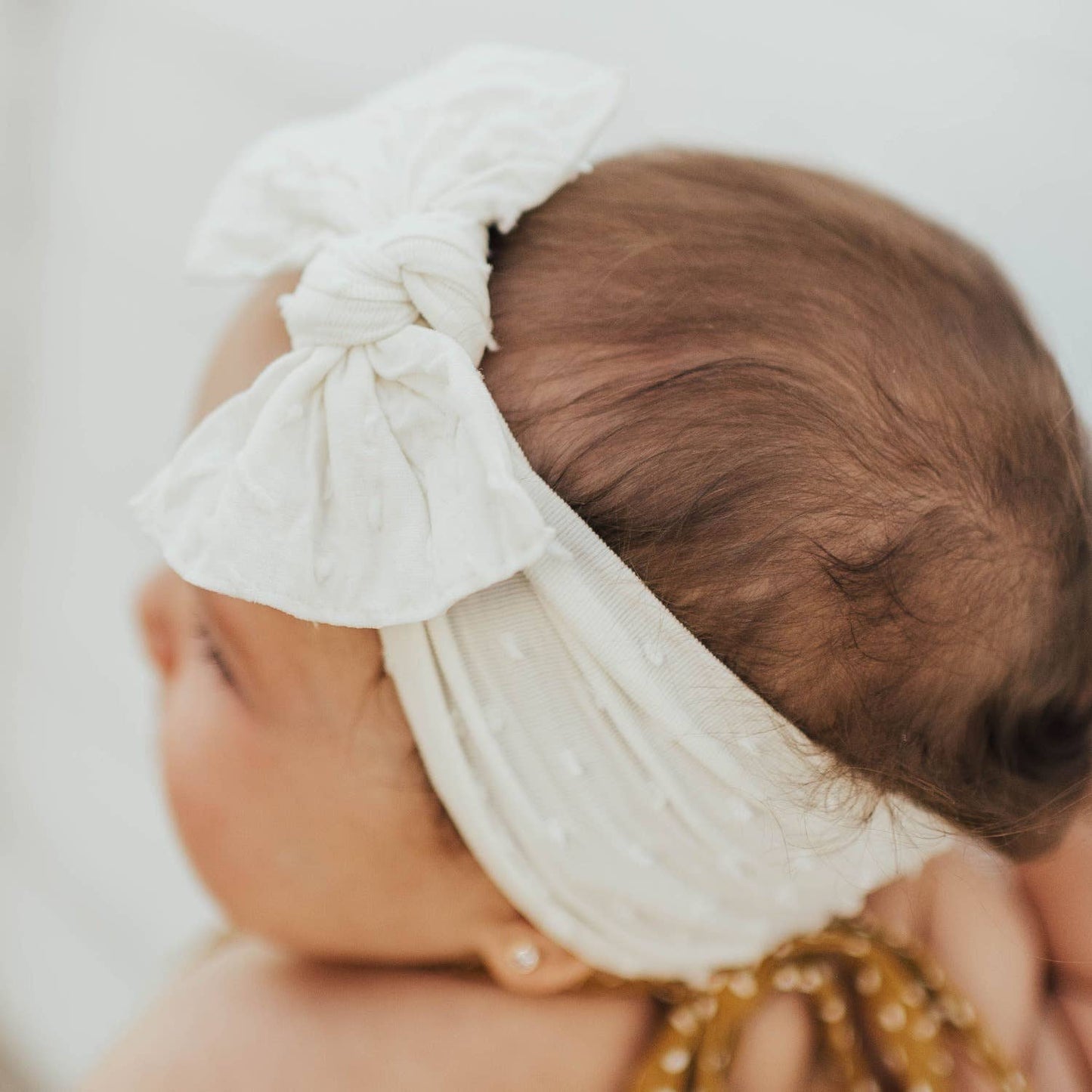 Baby Bling® Shabby Dot Knot: Mauve/White dot