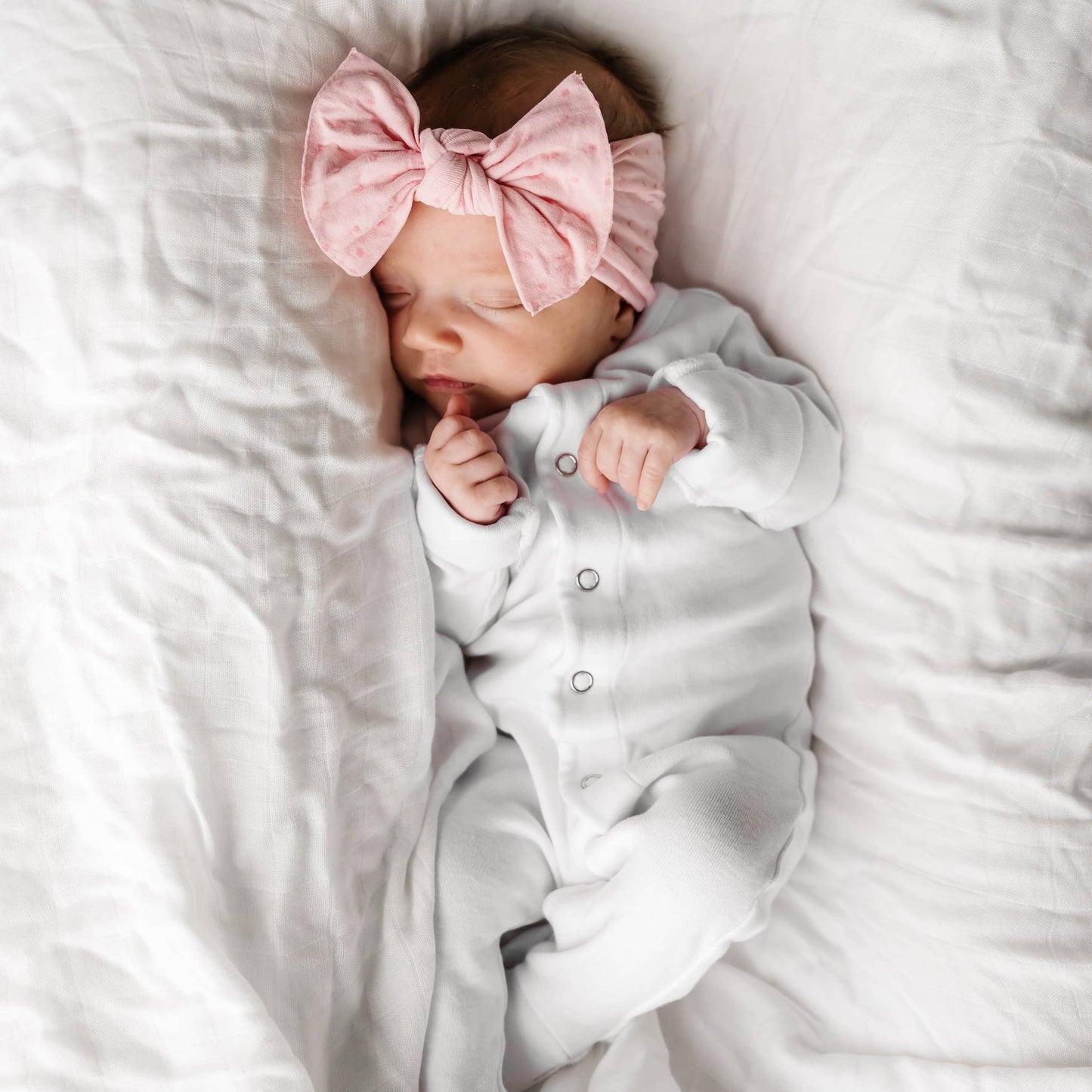 Baby Bling® Shabby Dot Knot: Mauve/White dot