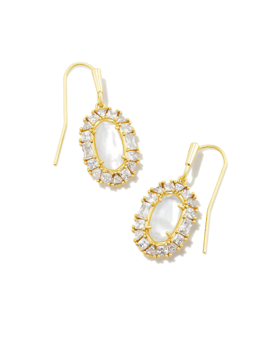 Lee Crystal Frame Drop Earrings