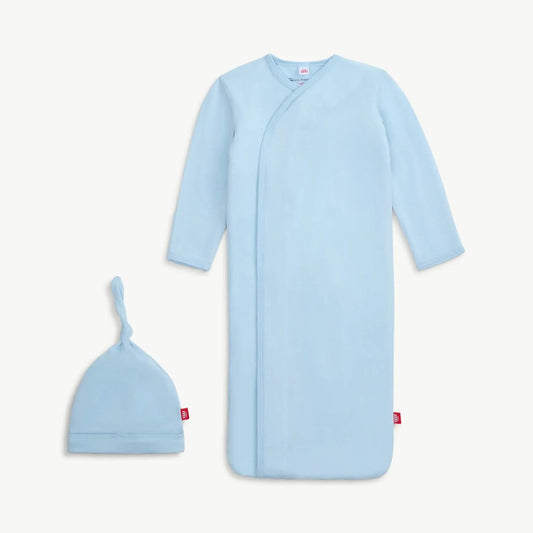 Baby Blue Modal Gown + Hat (NB-3M)