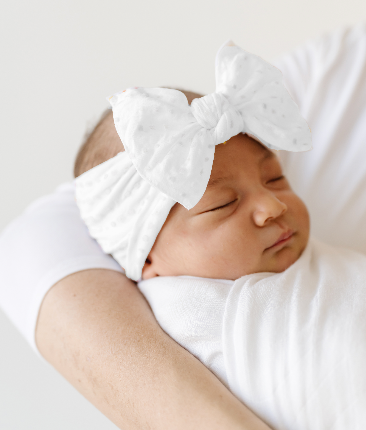 Baby Bling® Shabby Dot Knot: Ivory/White dot