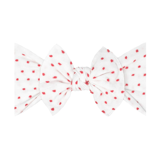 Baby Bling® Shabby Dot Knot: White/Red dot