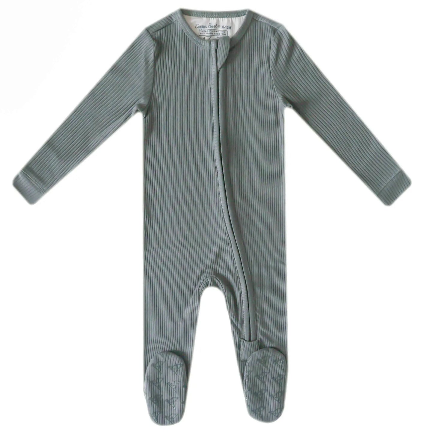 Copper Pearl Zipper Footie Pajama