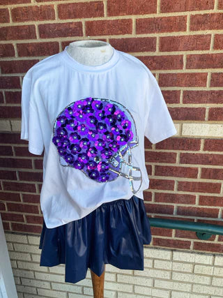 Purple & Silver Flower Helmet Tee