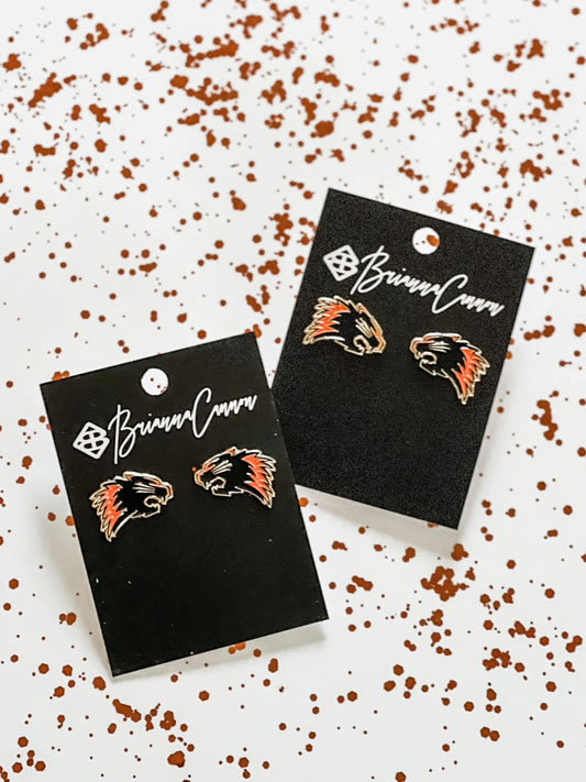 Brianna Cannon Bearcat Stud Earrings 1"