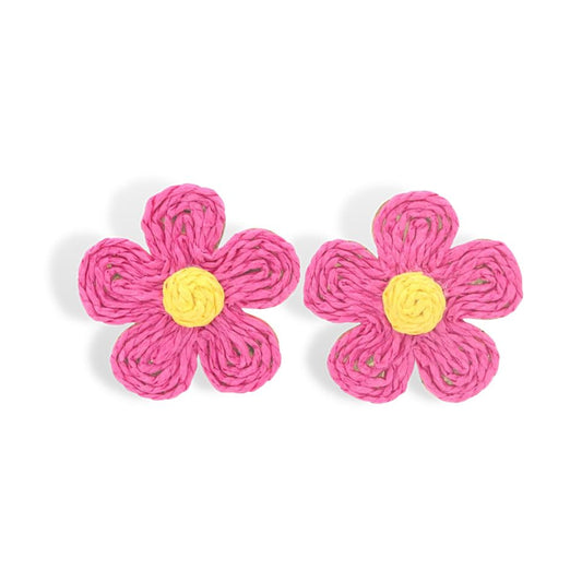 Brianna Cannon Raffia Daisy Earrings