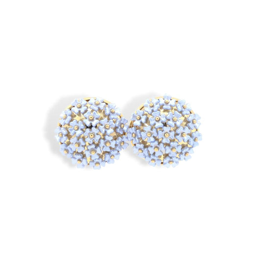 BC Bouquet Button Stud in Antique Blue