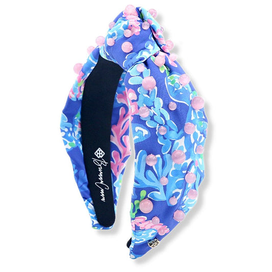 BC Blue & Pink Under the Sea Printed Headband with Pink Beads