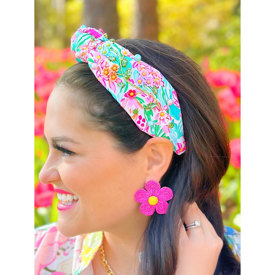 Brianna Cannon Raffia Daisy Earrings