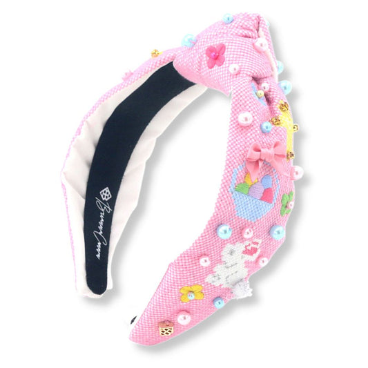 BC Pink Easter Cross-stitch Headband