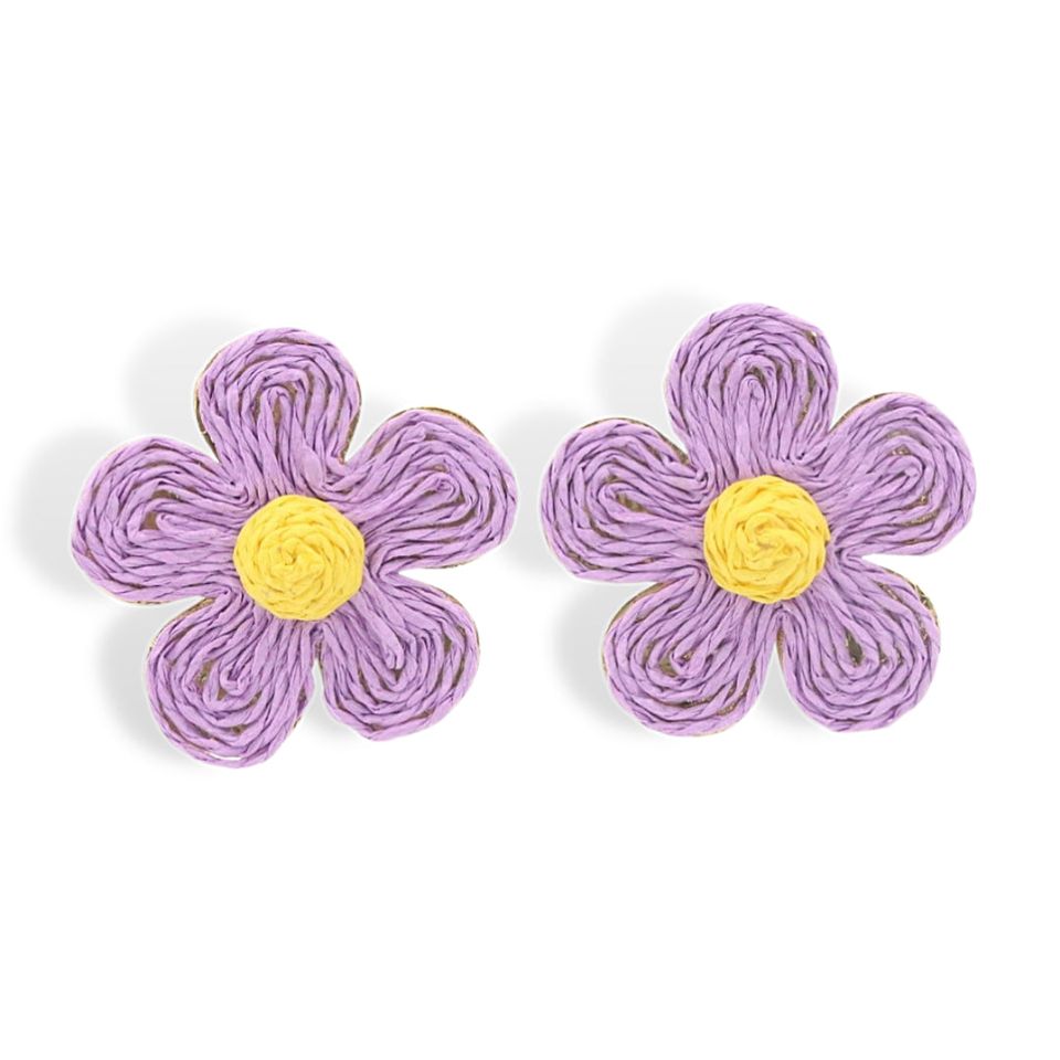 Brianna Cannon Raffia Daisy Earrings