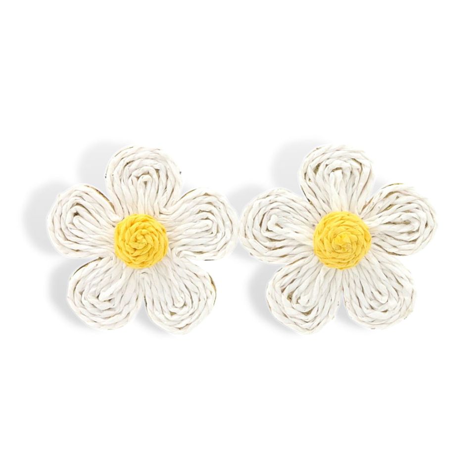 Brianna Cannon Raffia Daisy Earrings