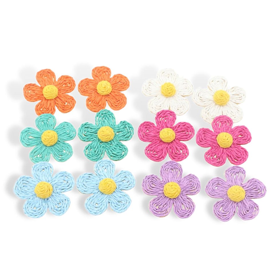 Brianna Cannon Raffia Daisy Earrings