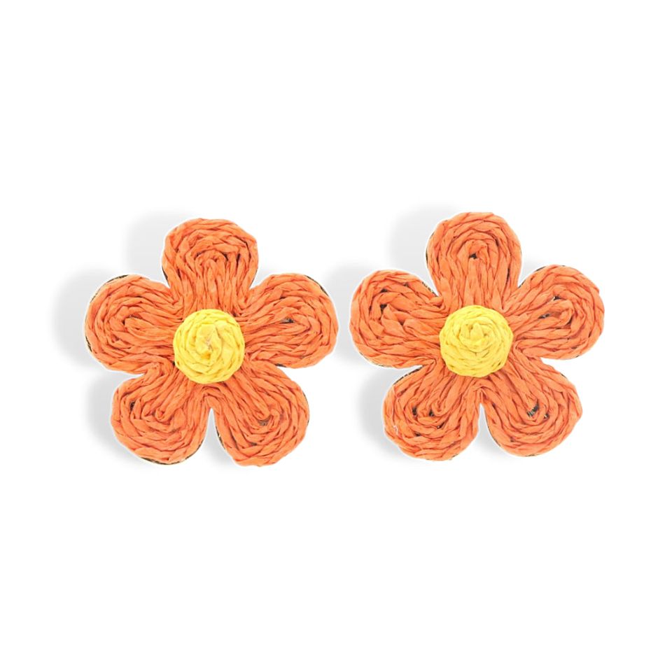 Brianna Cannon Raffia Daisy Earrings