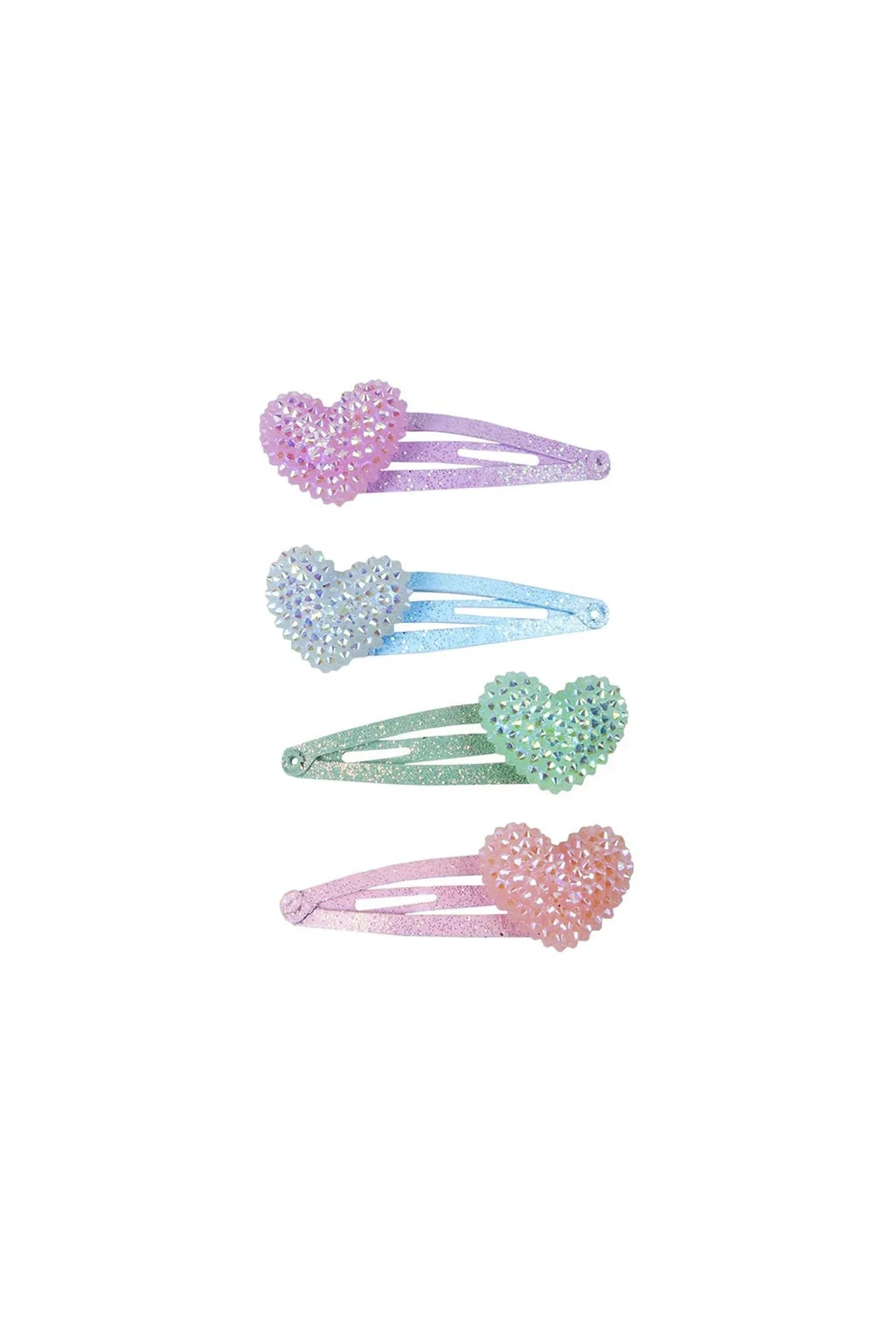 Sparkle Heart Bobble Hairclips, 4 pieces