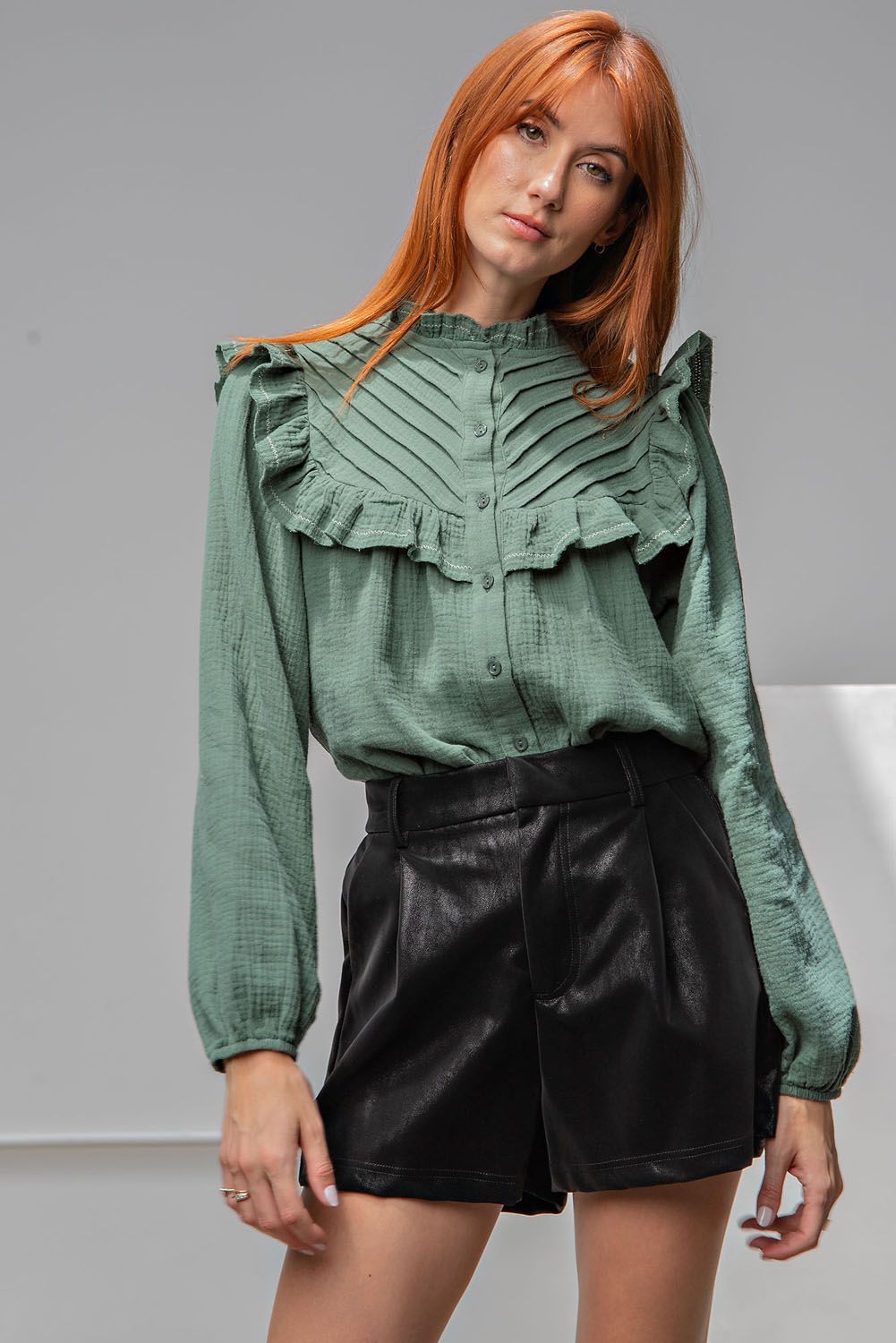 Gauze Ruffled Top