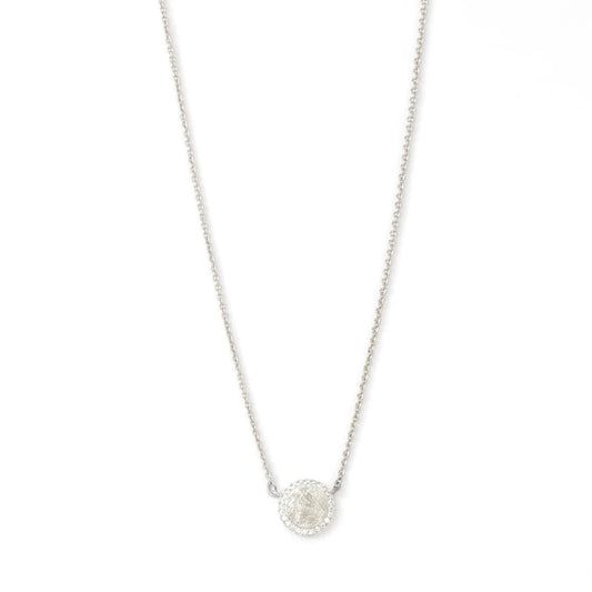 Etched Circle Pave Necklace