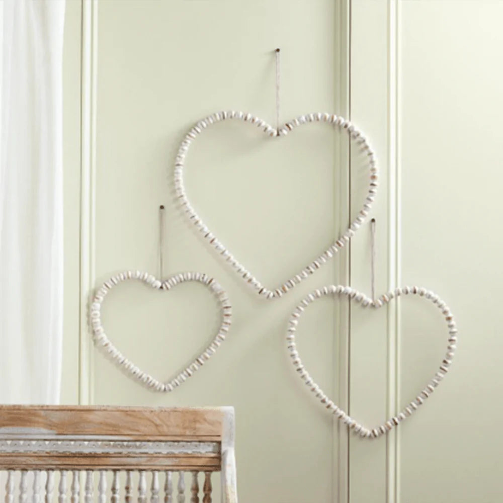 Beaded Heart Hanger Set of 3